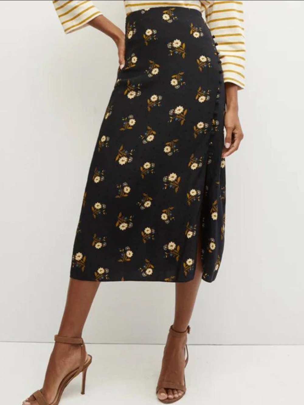 VERONICA BEARD 
Franconia Floral-Print Midi Skirt